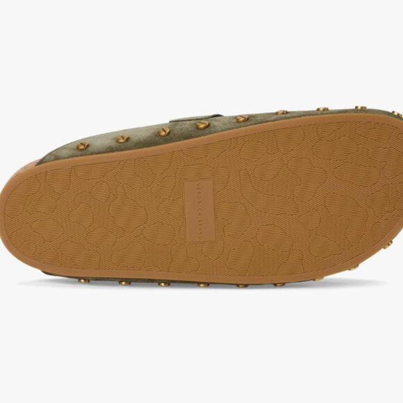 🟩 NIB Veronica Beard Fern Suede Studded Clogs – Sage / Army Green – Size 9 - Picture 7 of 15
